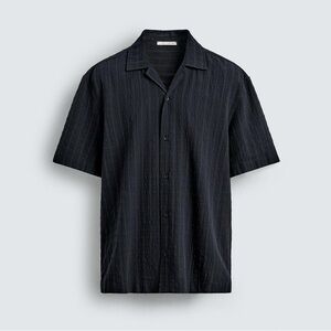 Zara black regular fit textured shirt size S